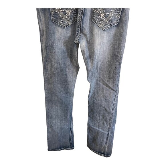 Indigo Blue Womens Maternity Jeans~Sz Small~Blue Distressed Secret Belly L14 38 - Picture 6 of 9